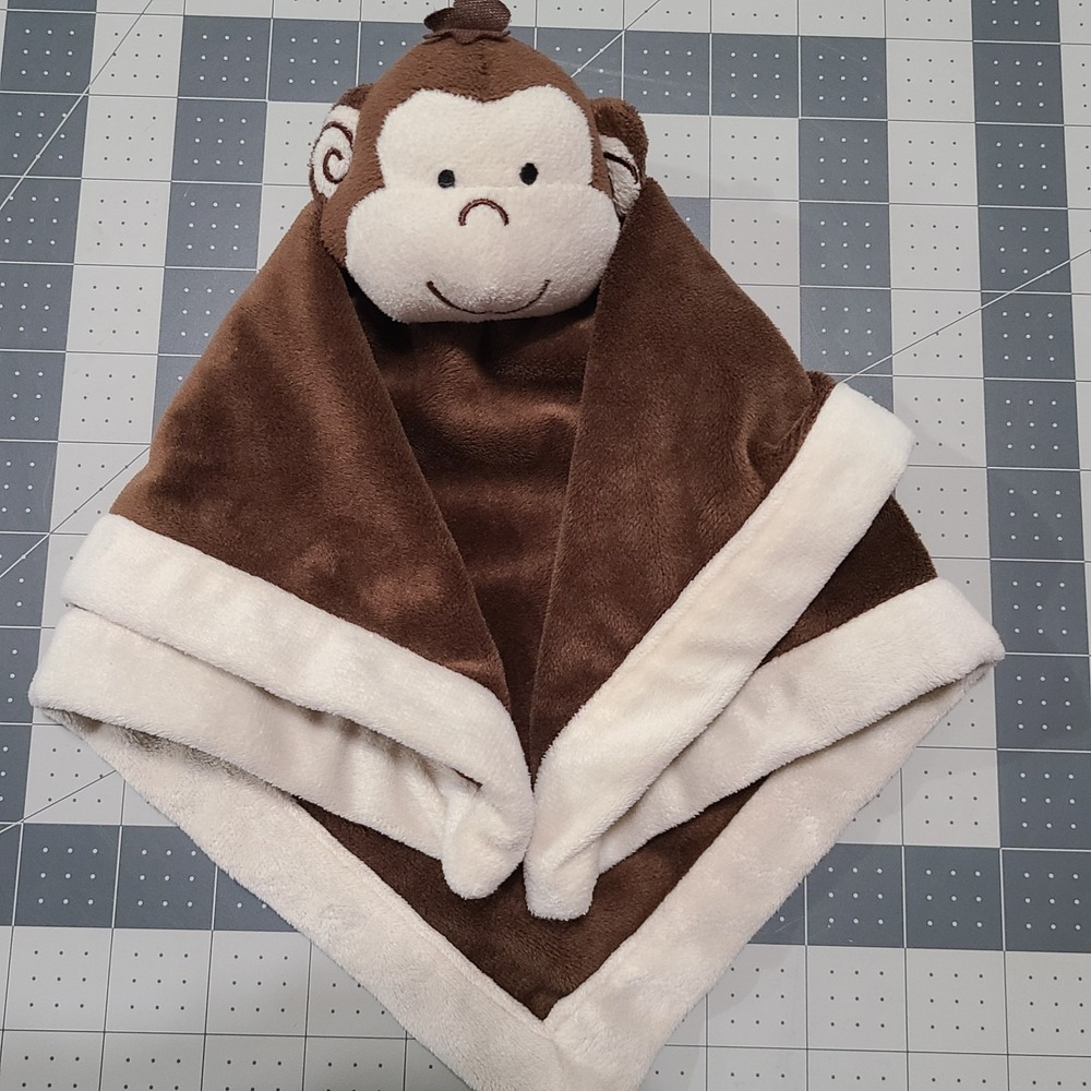 Tiddliwinks Brown Monkey "Velour" Soft Baby Security‎ Blanket Plush Lovey - Picture 3 of 10